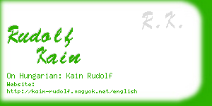 rudolf kain business card